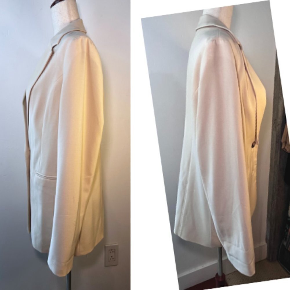 MO-KA Cream Beige Single-Breasted Relaxed Blazer Size M - Picture 7 of 14